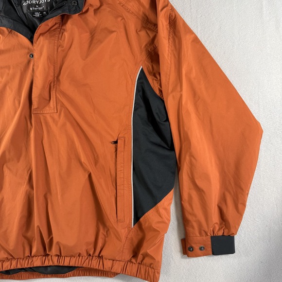 FootJoy DryJoys‎ Golf Pullover Jacket XL Orange Black Windbreaker 1/4 Zip - Picture 4 of 8